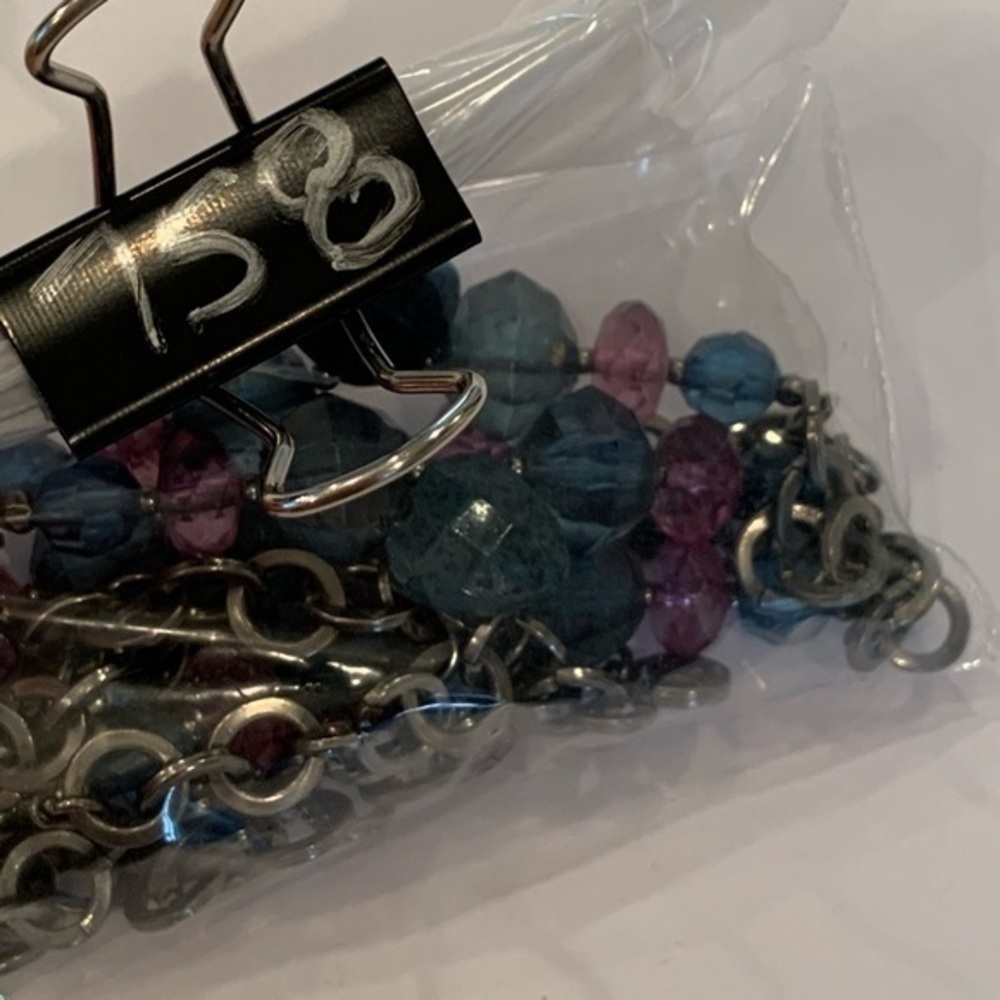 Napier faceted bead king pink blue necklace - Picture 4 of 8